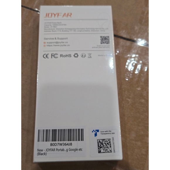 JOYFAR 10000mAh Portable Power Bank Black USB C Fast Charge‎ Built in Cables - Picture 4 of 5